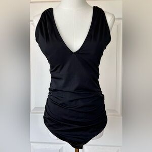 Venus Brand One Piece Swim Suit Side Gathers‎ X Back Straps Size 14